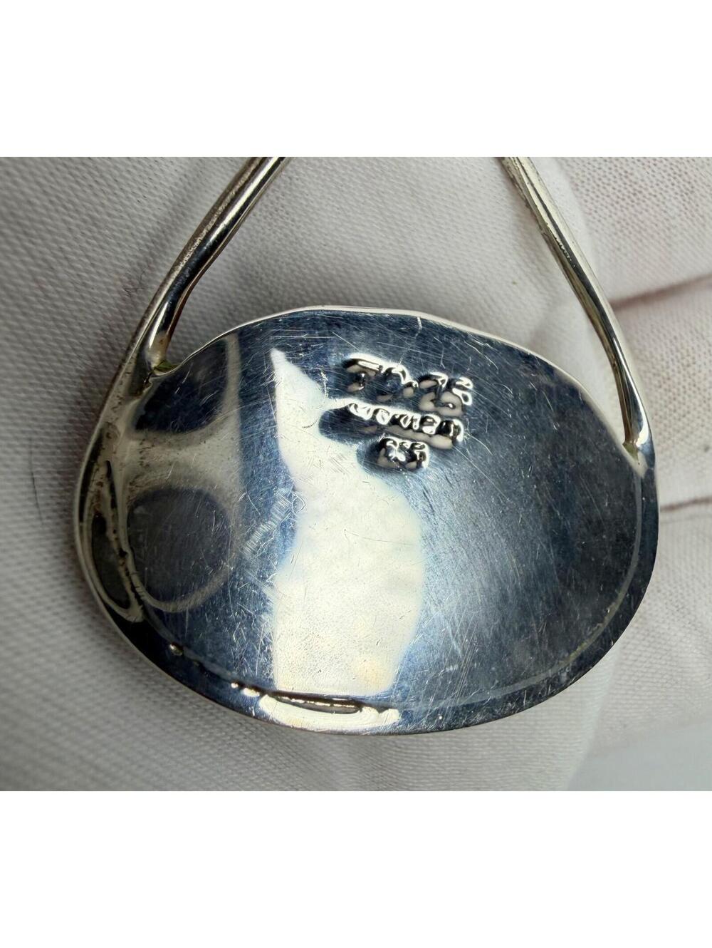 Vintage Taxco Mexico Pendant Sterling Silver Teal Turquoise TC-75 - Picture 10 of 14